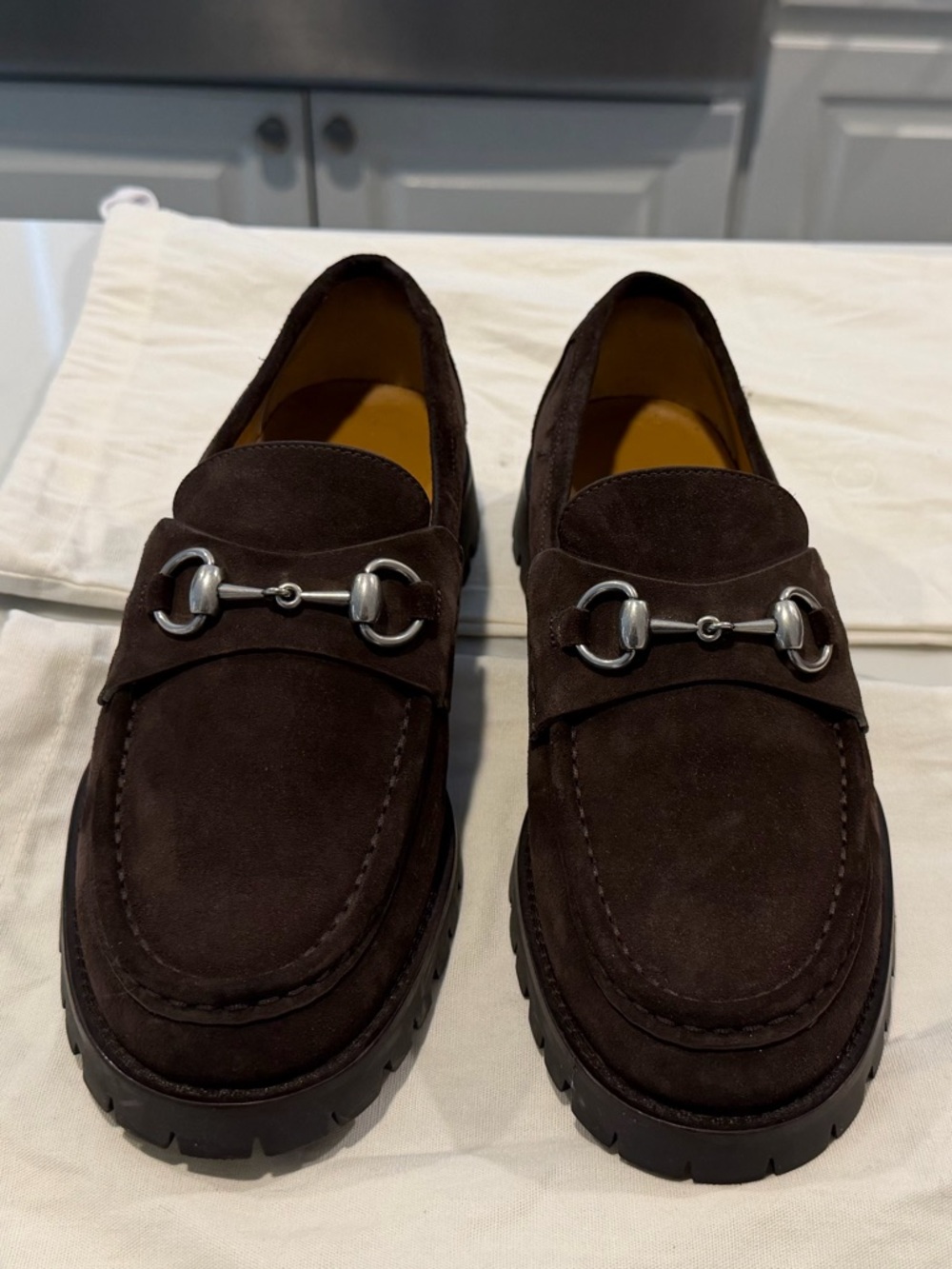 Men’s Gucci Brown Suede Horsebit Loafers